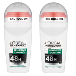رول ضد تعریق مردانه لورآل (Loreal) سری Men Expert مدل sensitive control حجم 50 میلی‌لیتر مجموعه 2 عددی