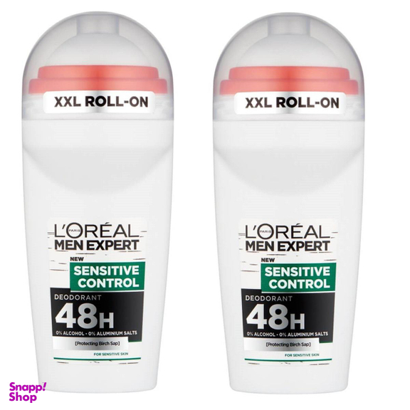 رول ضد تعریق مردانه لورآل (Loreal) سری Men Expert مدل sensitive control حجم 50 میلیلیتر مجموعه 2 عددی