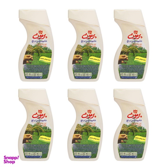 شامپو پرمون (Parmoon) مدل Rice Bran مناسب موی معمولی وزن 250 گرم بسته 6 عددی