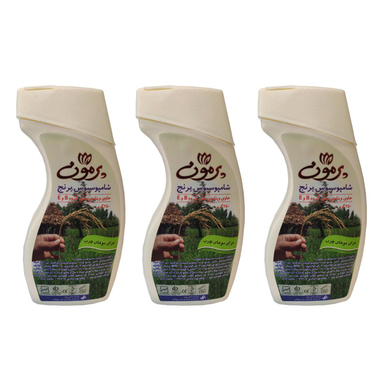 شامپو مو پرمون (Parmoon) مدل Rice Bran مناسب موی چرب وزن 250 گرم بسته 3 عددی