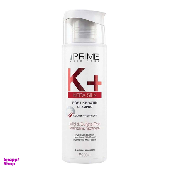 شامپو مو پریم (Prime) سری +K مدل Post Keratin حجم 250 میلی‌ لیتر
