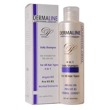 شامپو مو درمالاین (Dermaline) مدل 4In1 حجم 250 میلی‌لیتر