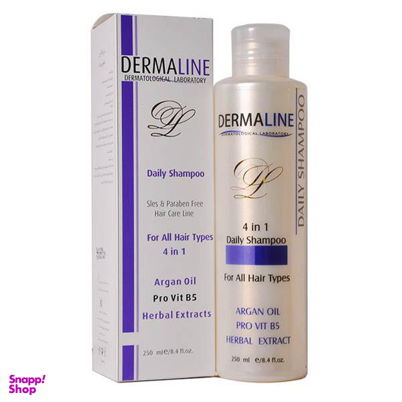 شامپو مو درمالاین (Dermaline) مدل 4In1 حجم 250 میلی‌لیتر
