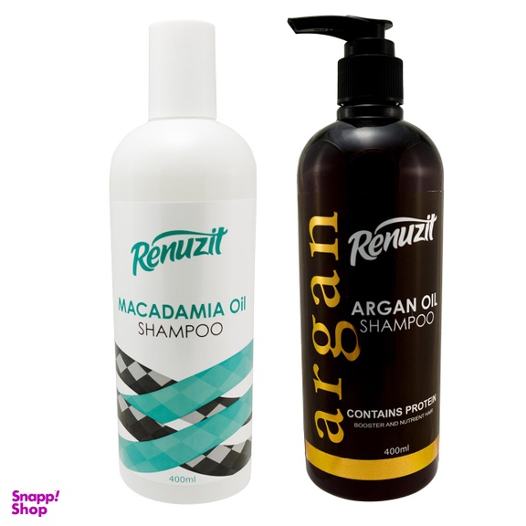 شامپو مو رینوزیت (Renuzit) مدل ARGAN OIL حجم 400 میلی‌لیتر به همراه شامپو مو مدل MACADAMIA OIL حجم 400 میلی‌لیتر