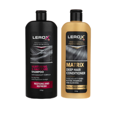 شامپو مو لروکس (Lerox) مدل T 2و2 حجم 550 میلی‌لیتر به همراه نرم کننده مو لروکس (Lerox) مدل T 2و2 حجم 550 میلی‌لیتر