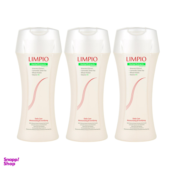 شامپو مو لیمپیو (Limpio) مدل Herbal Extract حجم 400 میلی‌لیتر بسته 3 عددی