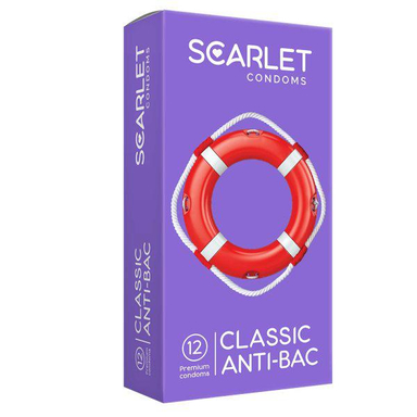 کاندوم اسکارلت (Scarlet) مدل CLASSIC Anti BAC بسته 12 عددی
