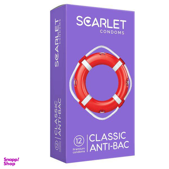 کاندوم اسکارلت (Scarlet) مدل CLASSIC Anti BAC بسته 12 عددی