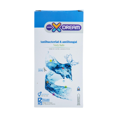کاندوم ایکس دریم (Xdream) مدل Antibacterial and Antifungal بسته 12 عددی