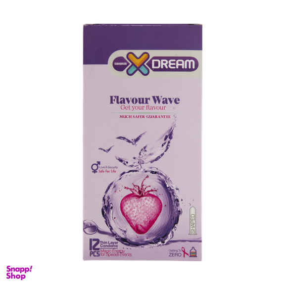 کاندوم ایکس دریم (XDream) مدل Flavour Wave بسته 12 عددی