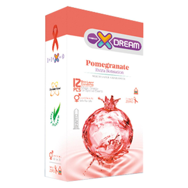 کاندوم ایکس دریم (XDream) مدل Pomegranate بسته 12 عددی