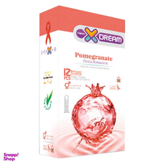 کاندوم ایکس دریم (XDream) مدل Pomegranate بسته 12 عددی