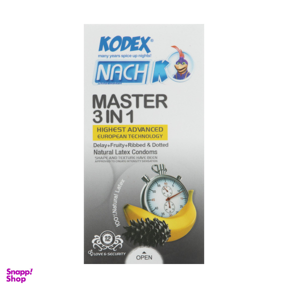 کاندوم تاخیری ناچ کدکس مدل Master 3In1 بسته 12 عددی