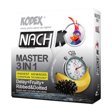 کاندوم تاخیری ناچ کدکس مدل Master 3In1 بسته 3 عددی