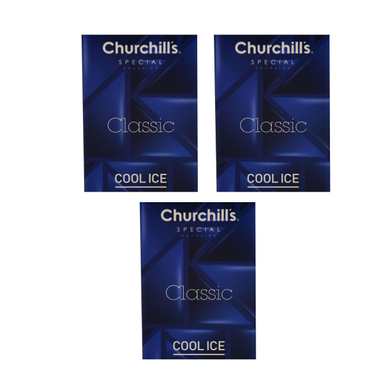 کاندوم چرچیلز (Churchill's) مدل Classic Cool Ice بسته 3 عددی
