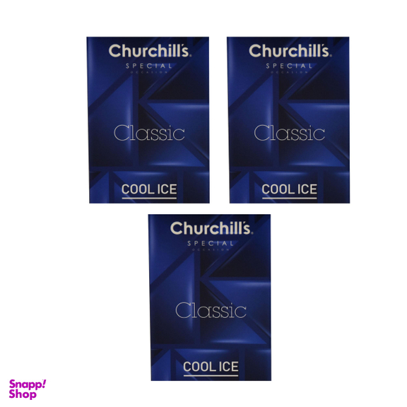 کاندوم چرچیلز (Churchill's) مدل Classic Cool Ice بسته 3 عددی