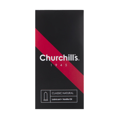 کاندوم چرچیلز (Churchill's) مدل Classic Natural بسته 12 عددی