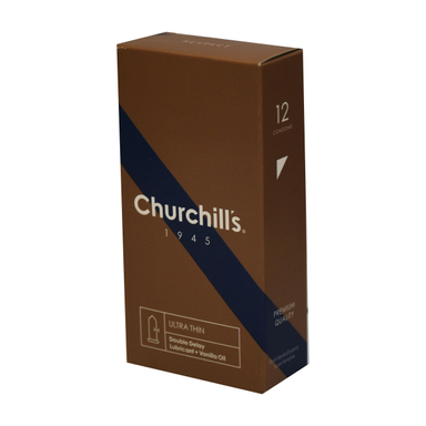 کاندوم چرچیلز (Churchill's) مدل Ulitra Thin Double delay بسته 12 عددی