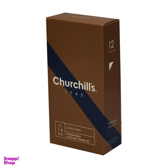 کاندوم چرچیلز (Churchill's) مدل Ulitra Thin Double delay بسته 12 عددی