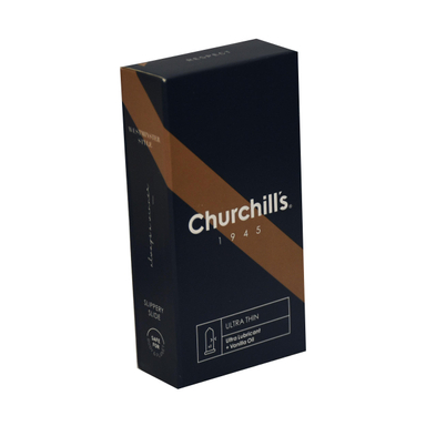 کاندوم چرچیلز (Churchill's) مدل Ultra Thin Lubricant 1945 بسته 12 عددی