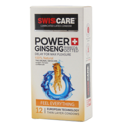 کاندوم سوییس کر (Swisscare) مدل Gensing بسته 12 عددی