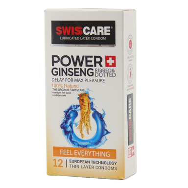 کاندوم سوییس کر (Swisscare) مدل Gensing بسته 12 عددی