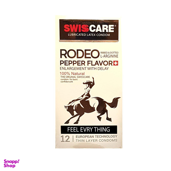 کاندوم سوییس کر (Swisscare) مدل REDO PEPPER FLOVER بسته 12 عددی