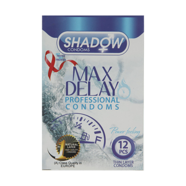 کاندوم شادو (Shadow) مدل Max Delay بسته 12 عددی