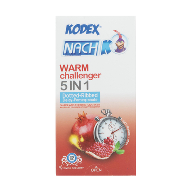 کاندوم ناچ کدکس (Nach Kodex) مدل Warm Challenger 5in1 بسته 12 عددی