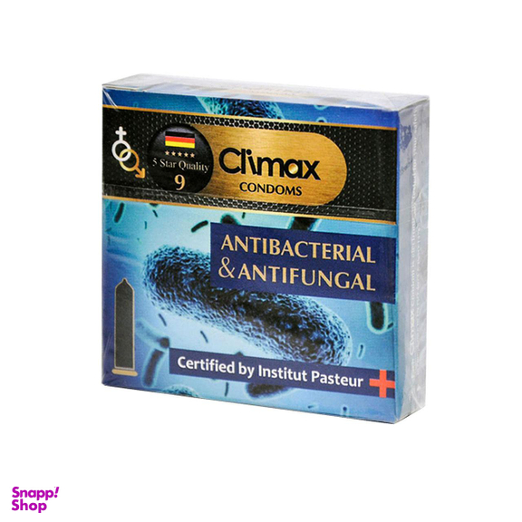 کاندوم کلایمکس (Climax) مدل AntiBACTRIAL و AntiFUNGAL بسته 3 عددی