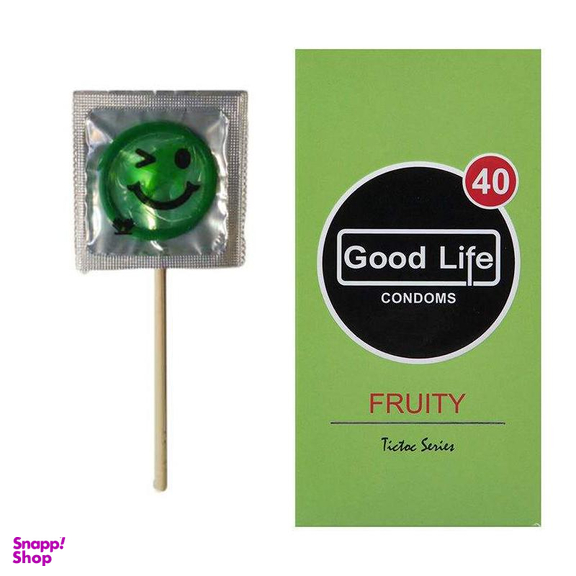 کاندوم مدل Fruity گودلایف (Good life) بسته 12 عددی به همراه کاندوم طرح ایموجی