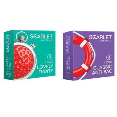 کاندوم اسکارلت (Scarlet) مدل Lovely Fruity به همراه کاندوم مدل Classic Anti Bac بسته 2 عددی