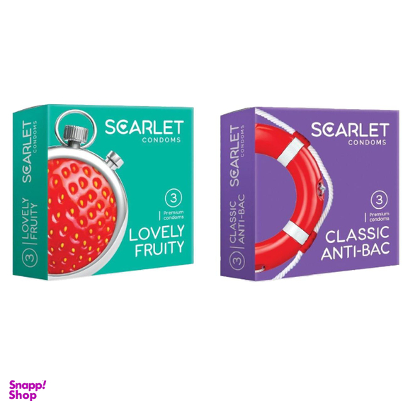 کاندوم اسکارلت (Scarlet) مدل Lovely Fruity به همراه کاندوم مدل Classic Anti Bac بسته 2 عددی