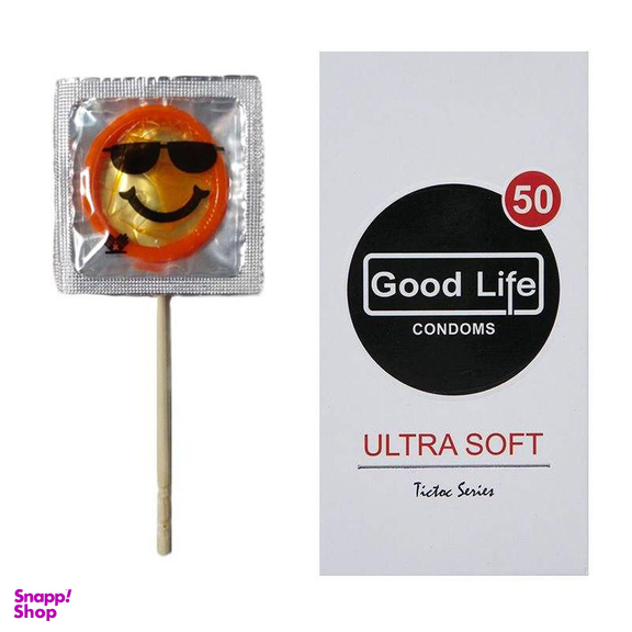 کاندوم مدل Ultra Soft گودلایف (Good life) بسته 12 عددی به همراه کاندوم مدل Sunglasses Emoji Mask