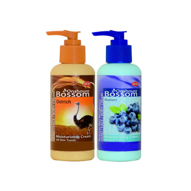 کرم آبرسان انشور بوسوم (Onshor Bossom) مدل روغن شترمرغ و بلوبری حجم 250 میلی‌لیتر بسته 2 عددی