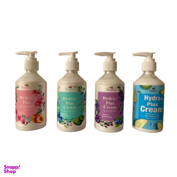 کرم آبرسان سوپکس (Soapex) مدل آووکادو بلوبری آلویه ورا و هلو وزن 250 گرم بسته 4 عددی