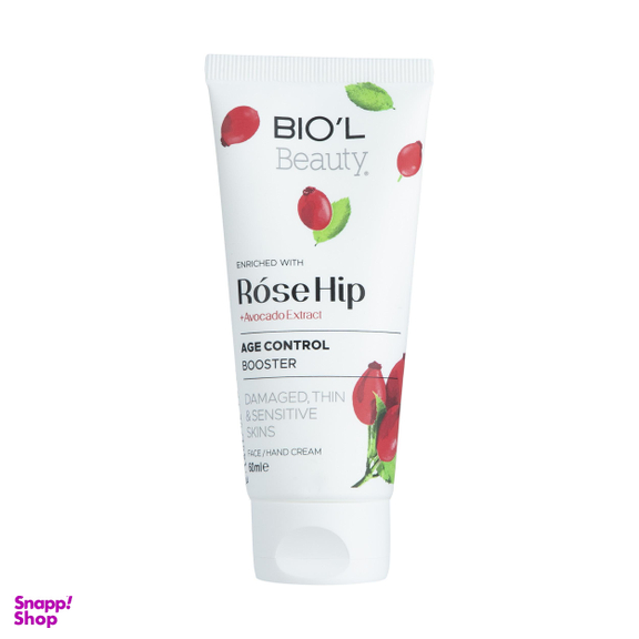 کرم مرطوب کننده دست و صورت بیول (Biol) مدل Rose Hip حجم 60 میلی‌ لیتر