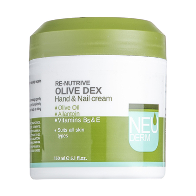 کرم دست و ناخن نیودرم (Neuderm) مدل Olive Dex حجم 150 میلی‌لیتر
