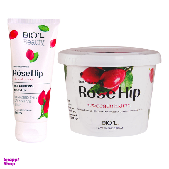 کرم نرم کننده بیول (Biol) مدل Rose Hip حجم 250 میلی‌ لیتر + کرم آبرسان بیول مدل Rose Hip حجم 60 میلی‌ لیتر