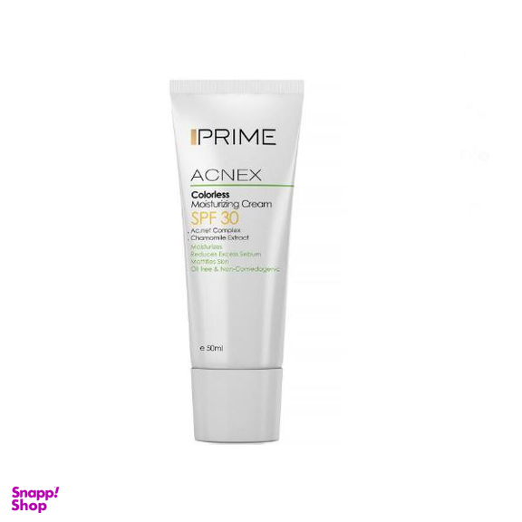 کرم مرطوب کننده پریم (prime) مدل Acnex Colorless حجم 50 میلی‌لیتر