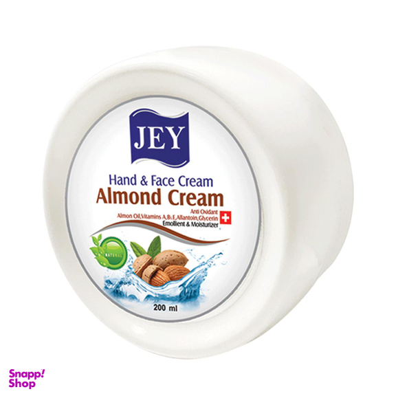 کرم مرطوب کننده جی (jey) مدل بادام cream حجم 200 میلی‌لیتر