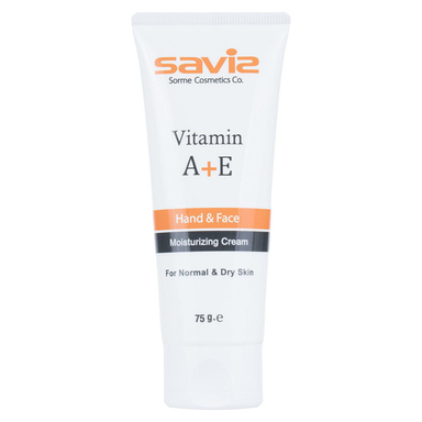 کرم مرطوب کننده دست و صورت ساویز (Saviz) مدل Vitamin A+E وزن 75 گرم