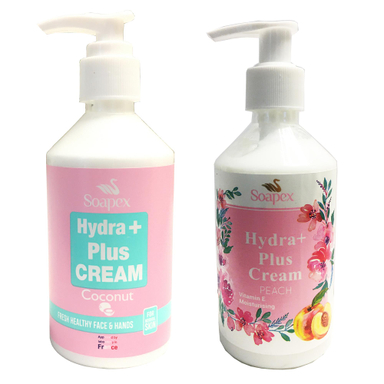 کرم مرطوب کننده سوپکس (Soapex) مدل Coconut حجم 250 میلی‌ لیتر+کرم مرطوب کننده مدل هلو حجم 250 میلی‌ لیتر