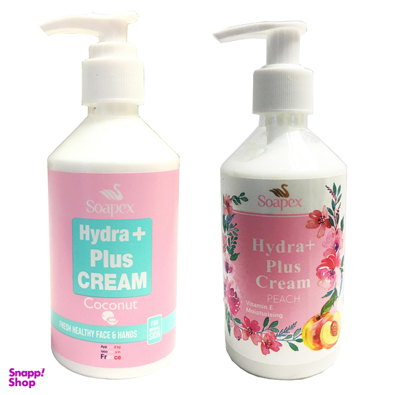 کرم مرطوب کننده سوپکس (Soapex) مدل Coconut حجم 250 میلی‌ لیتر+کرم مرطوب کننده مدل هلو حجم 250 میلی‌ لیتر
