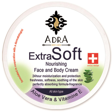 کرم مرطوب کننده و مغذی آدرا (Adra) مدل Aloe Vera & Vitamin E حجم 200 میلی‌ لیتر