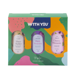 کرم مرطوب کننده ویت یو (with you) مدل Cherry و SheaButter و PinkPeonies حجم 50 میلی‌لیتر بسته 3 عددی