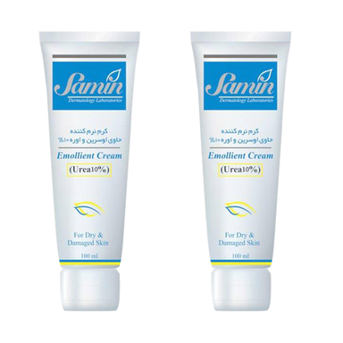 کرم نرم کننده ثمین حاوی اوسرین و اوره 10 درصد مناسب پوست های خشک و آسیب دیده حجم 100 میلی لیتر بسته 2 عددی