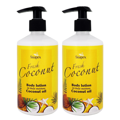 لوسیون بدن سوپکس (Soapex) مدل Coconut Oil حجم 350 میلی‌لیتر بسته 2 عددی