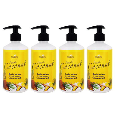 لوسیون بدن سوپکس (Soapex) مدل Coconut Oil حجم 350 میلی‌لیتر بسته 4 عددی