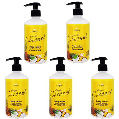 لوسیون بدن سوپکس (Soapex) مدل Coconut Oil حجم 350 میلی‌لیتر بسته 5 عددی
